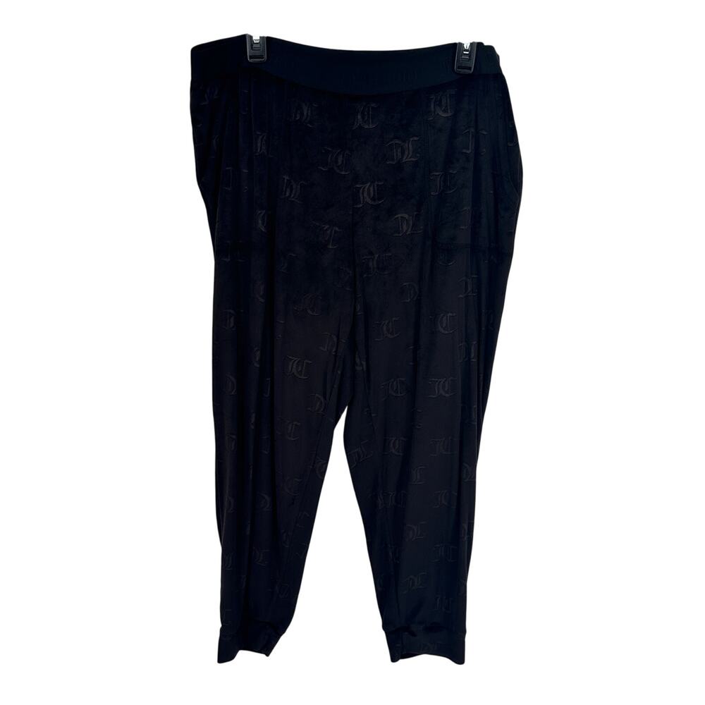 Juicy Couture Womens Sleepwear Pants Size XL Y2K Black Comfy Logo Joggers EUC